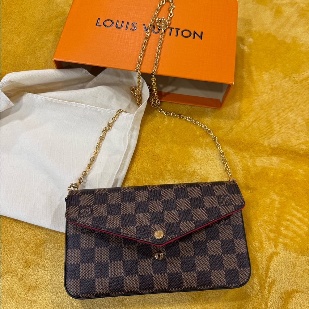 Louis Vuitton Brown and Gold Crossbody Bag